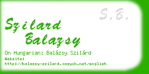 szilard balazsy business card