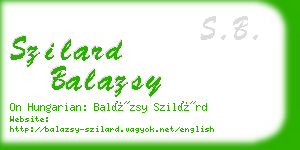 szilard balazsy business card